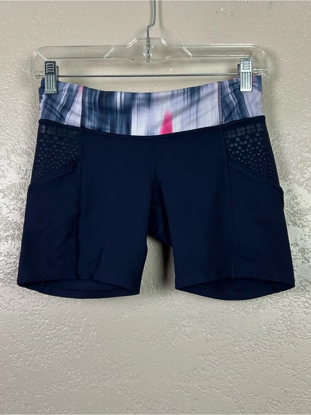 lululemon athletica Navy Shorts with Multicolor Waistband